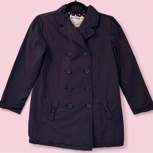 Gymboree Girls Navy Lightweight Coat Polka Dot Lining Bow Back Size 10–12